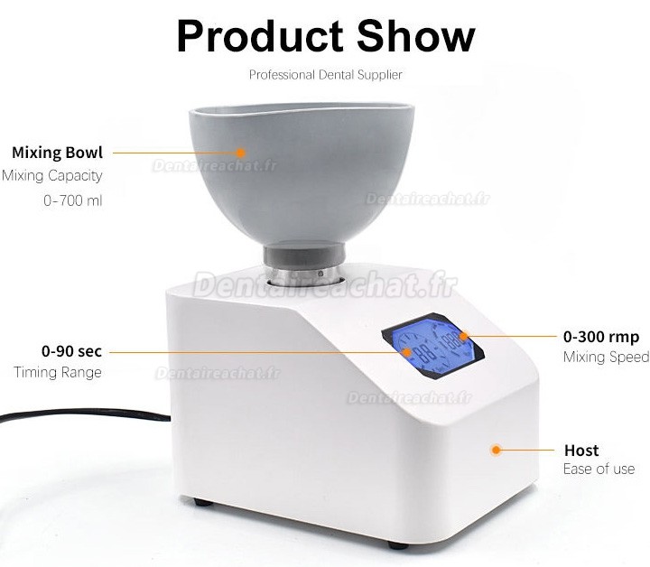 Mélangeur d'alginate et de plâtre pour laboratoire dentaire, modèle à 6 vitesses